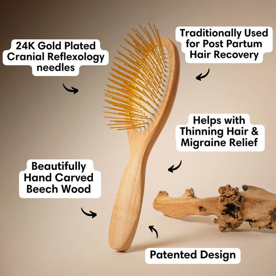 Gua Sha Hair & Scalp Brush: Premium Wooden Edition