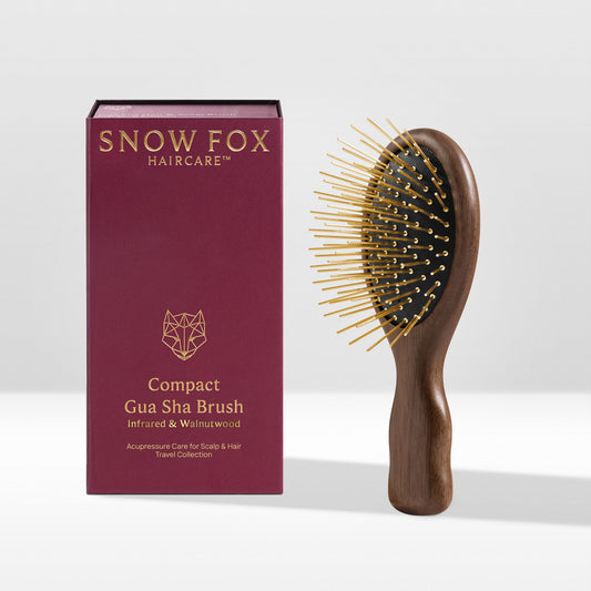 Compact Gua Sha Brush: Infrared & Walnutwood