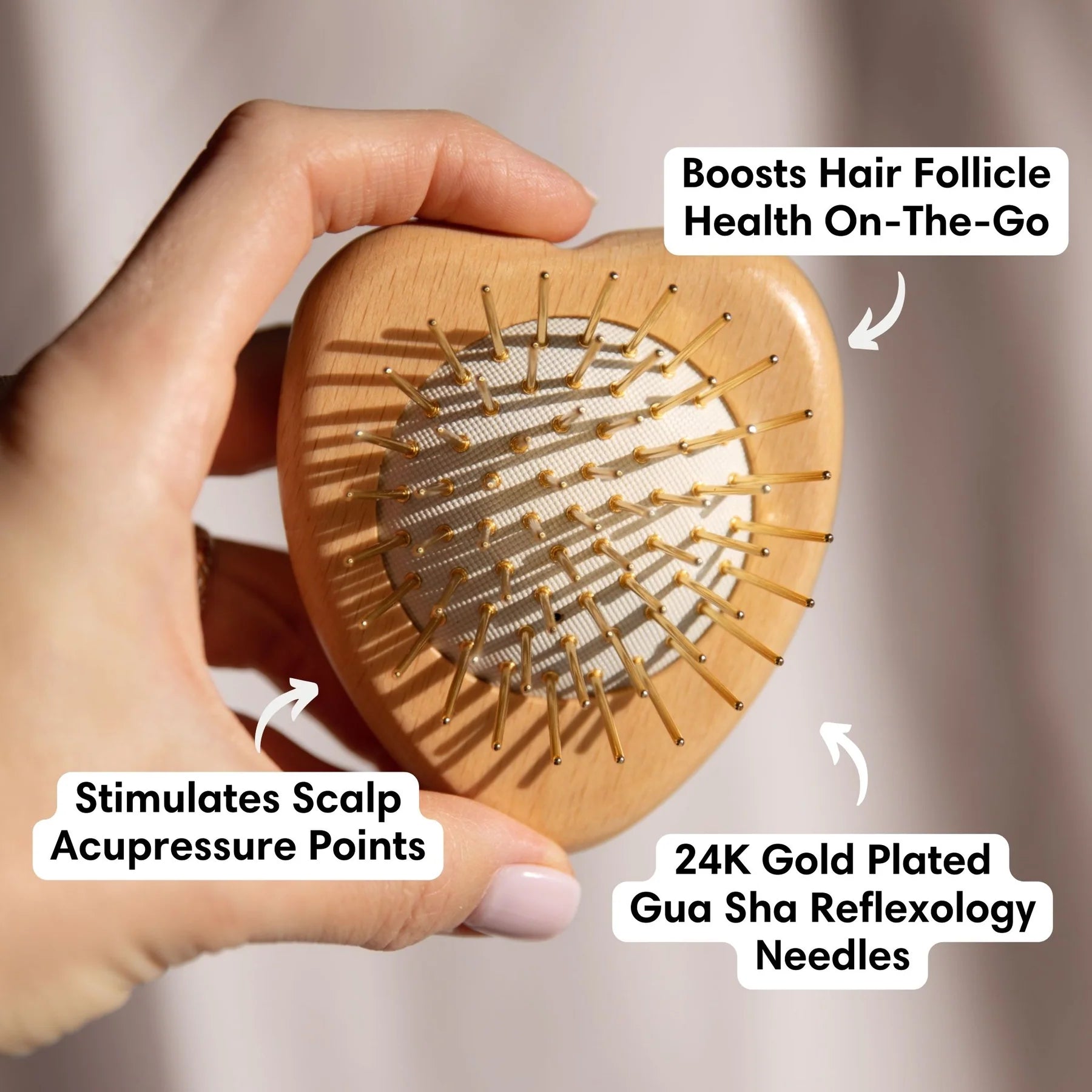 Gua Sha Hair & Scalp Brush: Love Heart Wooden Edition | Snow Gua Sha Hair & Scalp Brush: Love Heart Wooden Edition | Snow