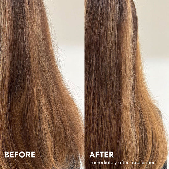 before and after using hair serum, big results and much smoother hair with less breakage